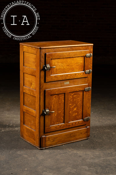 Early 20th Century Oak "Leonard" Refrigerator by Grand Rapids