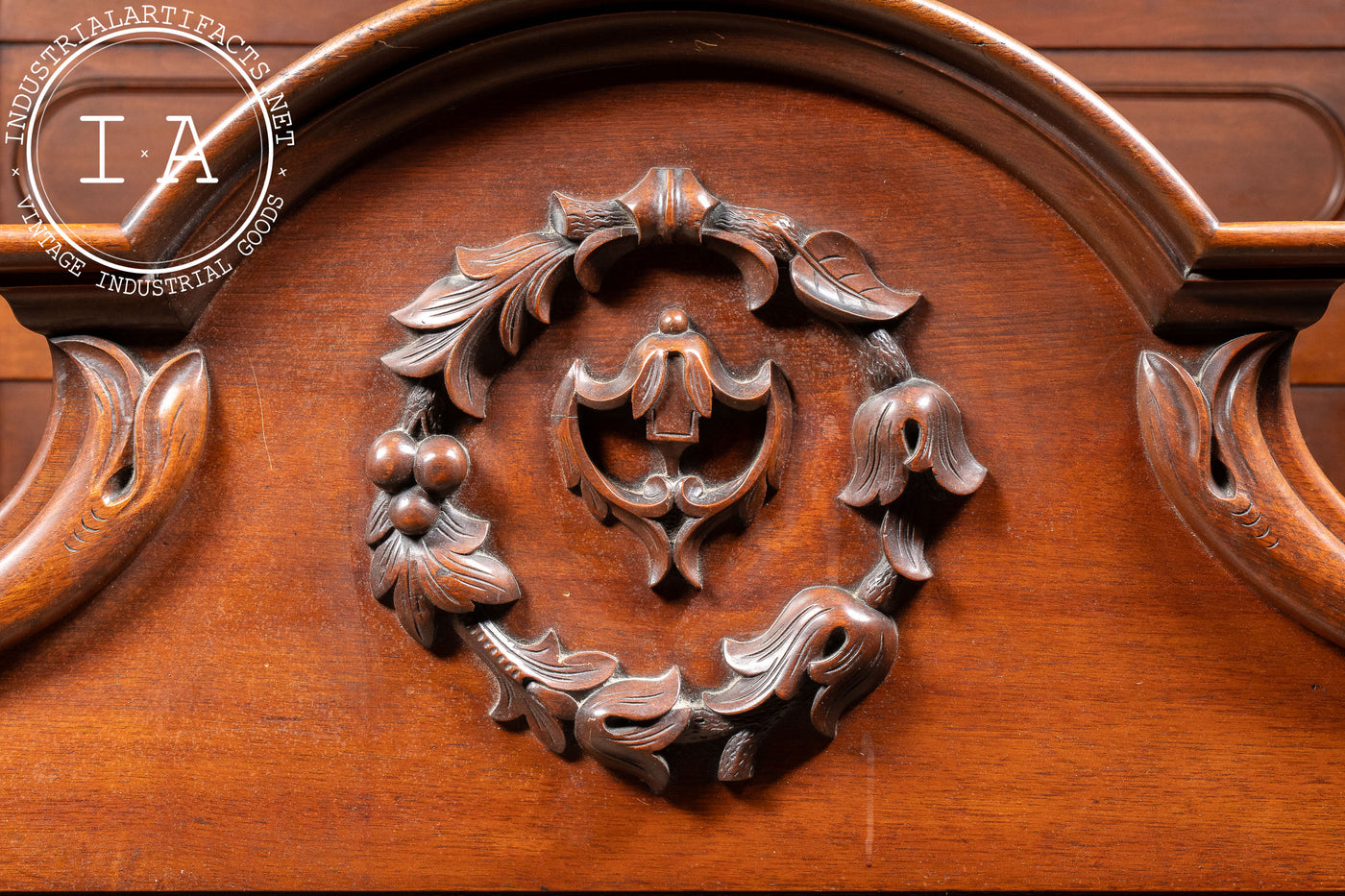 Late 19th Century Eastlake Victorian Walnut Bedframe