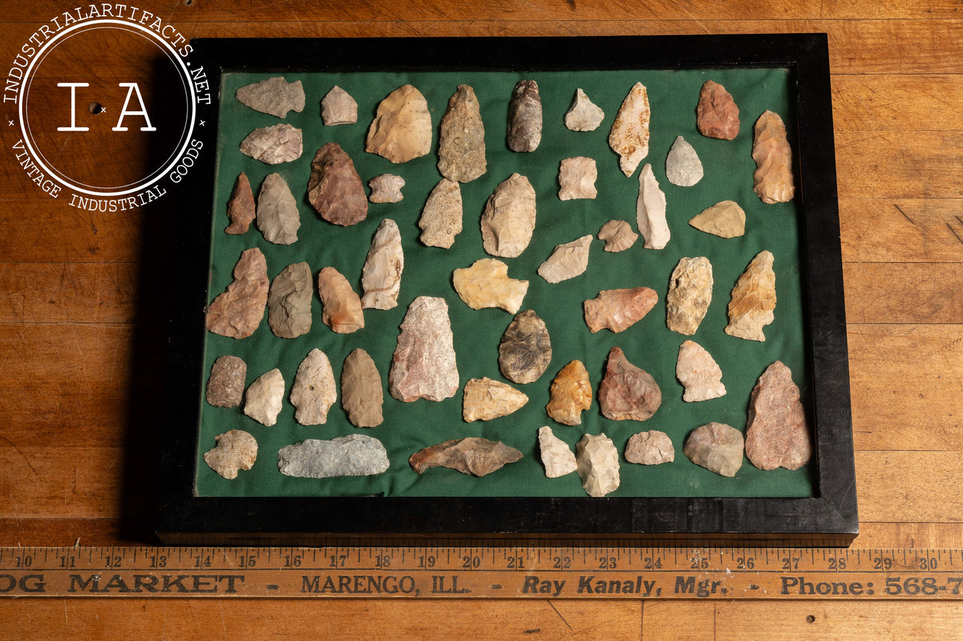 Framed Collection of Arrowheads