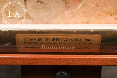 Vintage "Attack on the Overland Stage" Self-Framed Budweiser Advertising Print