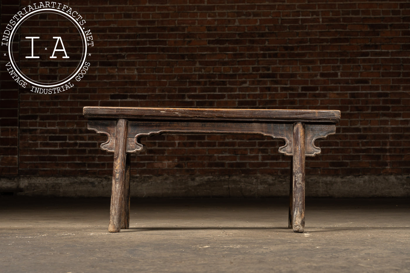 Late 19th Century Rustic East Asian Wooden Prayer Bench