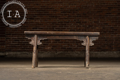 Late 19th Century Rustic East Asian Wooden Prayer Bench