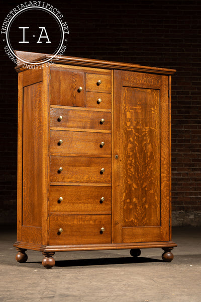 Antique Quarter Sawn Armoire Cabinet by Aurora Furniture Co.