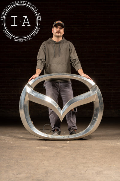 Large Lighted Aluminum and Plastic Mazda Dealership Sign