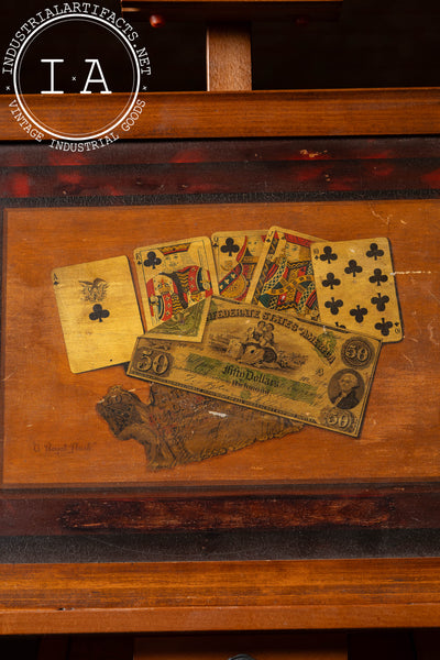 A Royal Flush | Framed 19th Century Trompe-l’œil Oil Painting