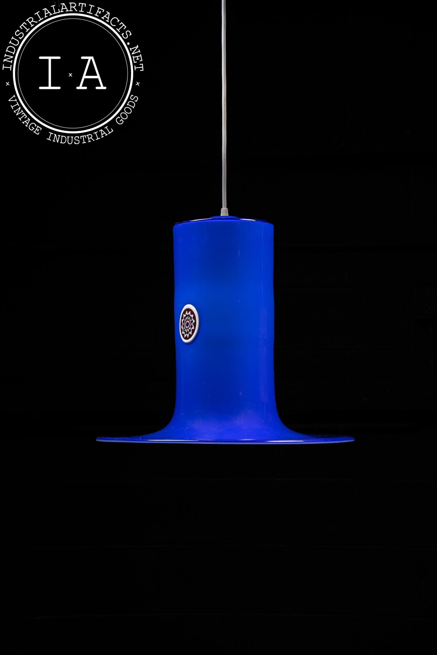 c. 1960 Blue Lattimo Pendant Lamp by Alessandro Pianon for Vistosi