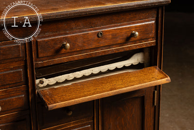 Early 20th Century Oak Rolling Dental Cabinet