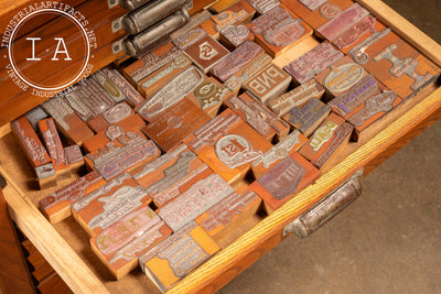 Antique Oak Printer's Cabinet with Presses