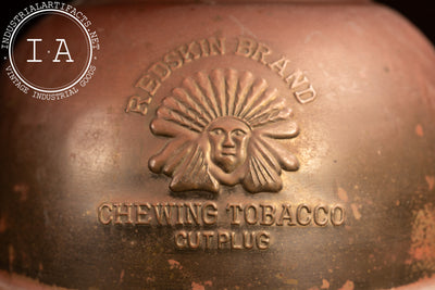 Antique Redskin Brand Chewing Tobacco Promotional Spittoon