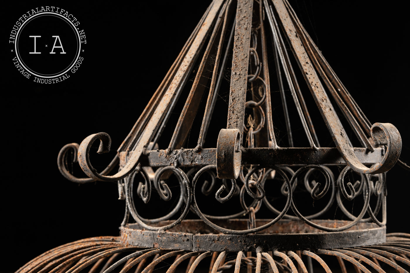 Antique Victorian Wrought Iron Bird Cage