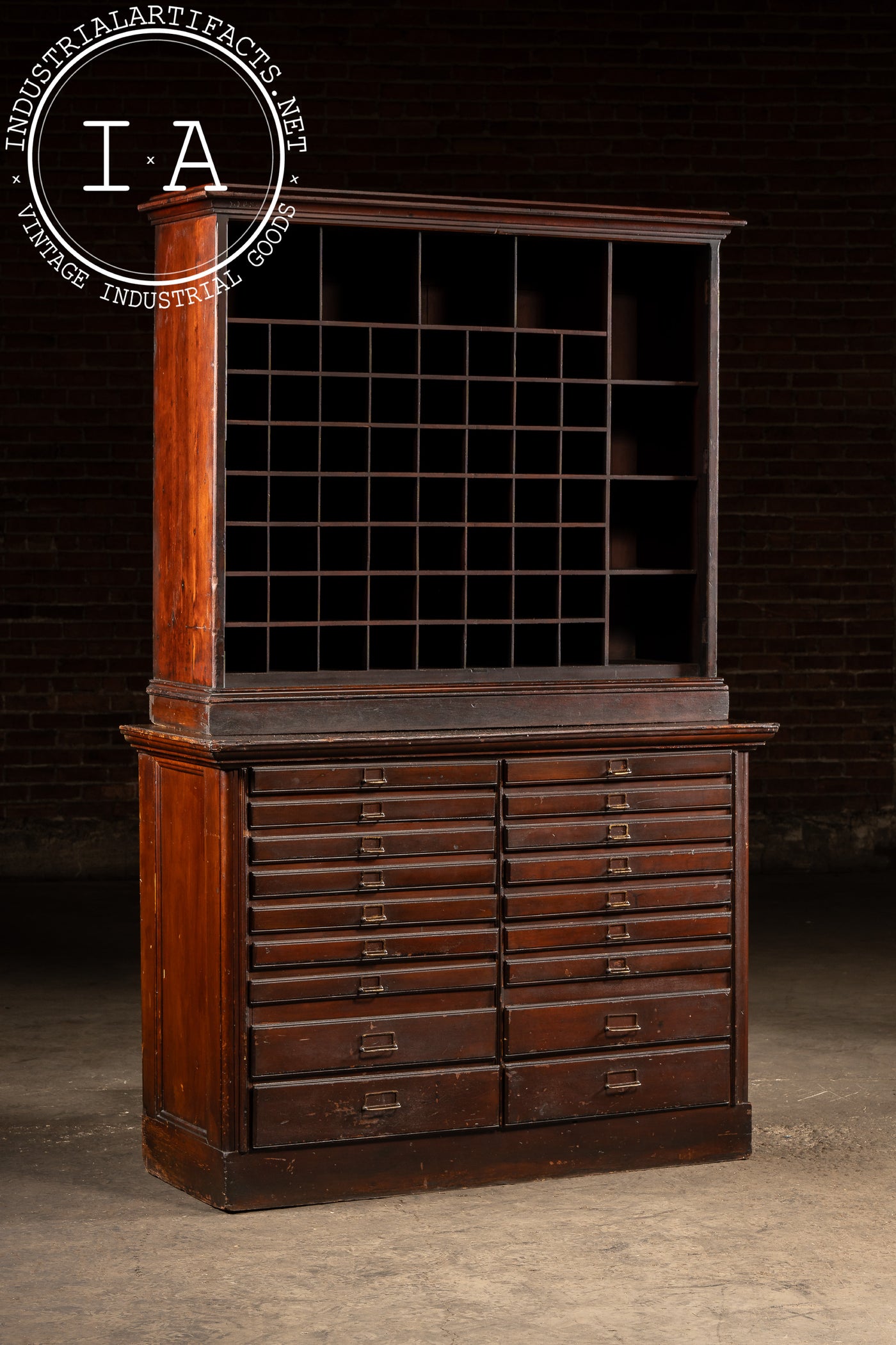 Early 20th Century Oak Mail Sorting Cabinet