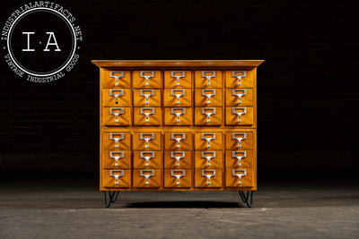 Mid-Century 30-Drawer Library Card Catalog Cabinet
