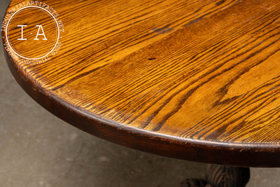 Late 19th Century Oak Poker Table With Four Chairs