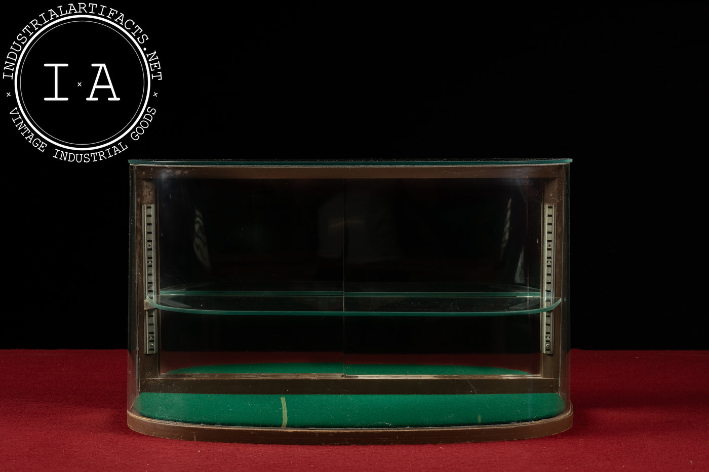 Mid-Century Curved Glass Countertop Display Case