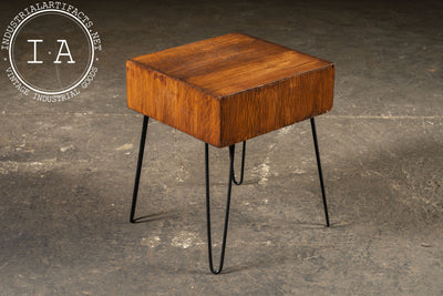 Antique Quartersawn Oak Side Table with Drawer by Y & E