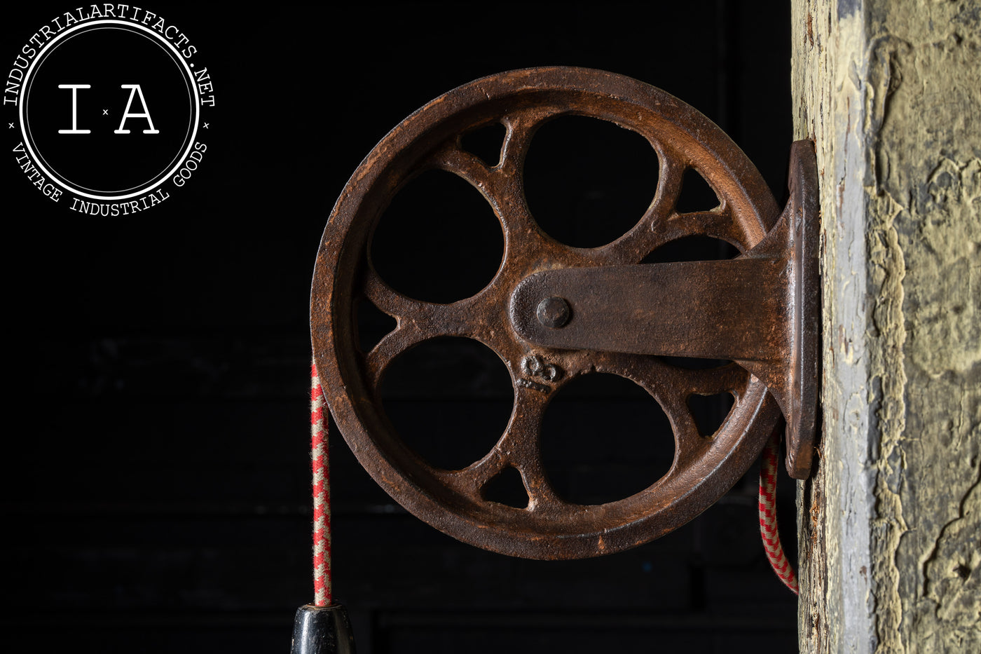 Antique Task Lamp on Cast Iron Pulley