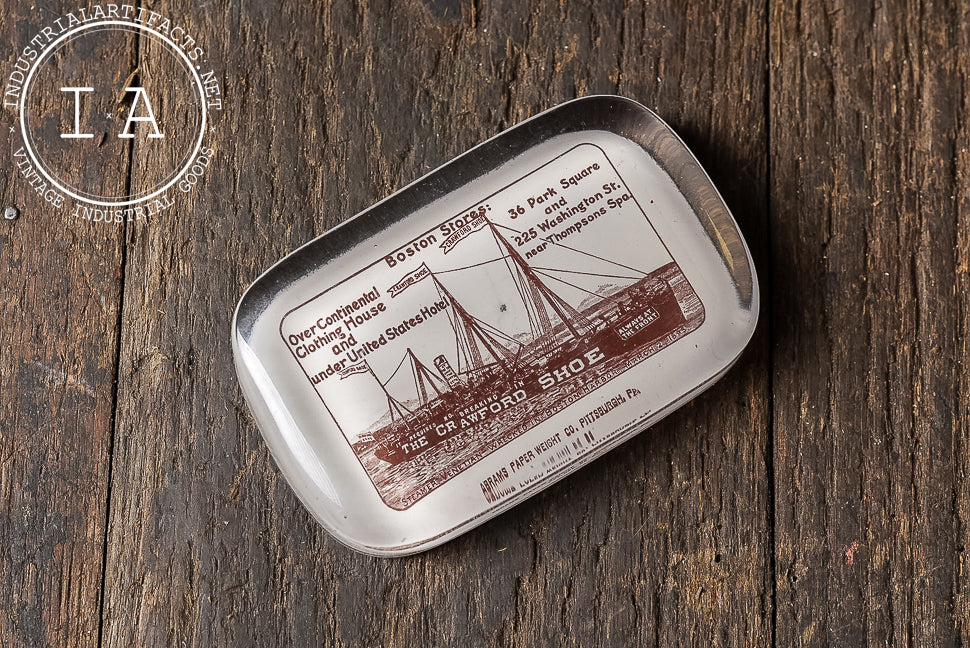 Antique Crawford Shoe Advertising Paperweight