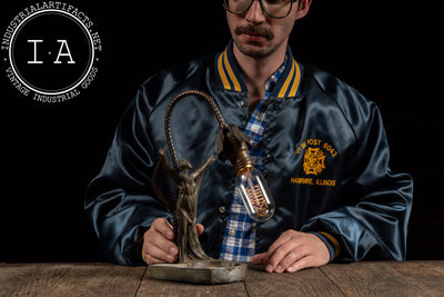 c. 1900 Art Nouveau Figural Woman Lamp With Ashtray