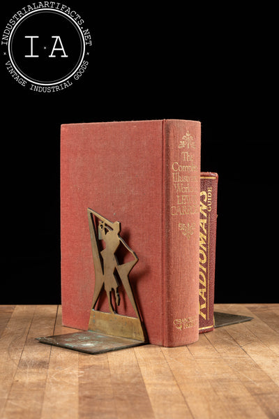 Vintage Brass Abstract Art Deco Bookends