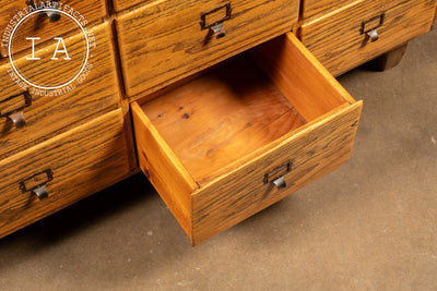 Antique Oak 16-Drawer Garment Cabinet