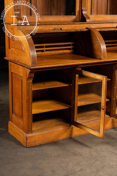 Antique Oak Jewelry Store Display Cabinet