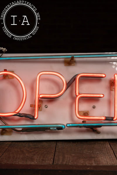 Vintage Red-Blue Neon "Open" Retail Sign