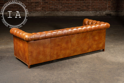 Tufted Leather Chesterfield Sofa in Brown