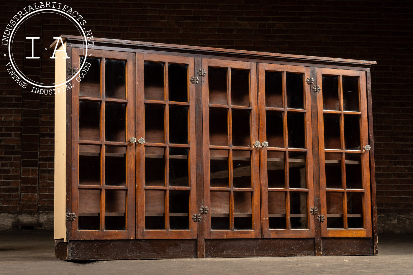 Early 20th Century Mission-Style Display Case with Glass Doors