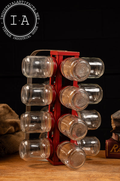 Vintage Rotating 12-Jar Rack