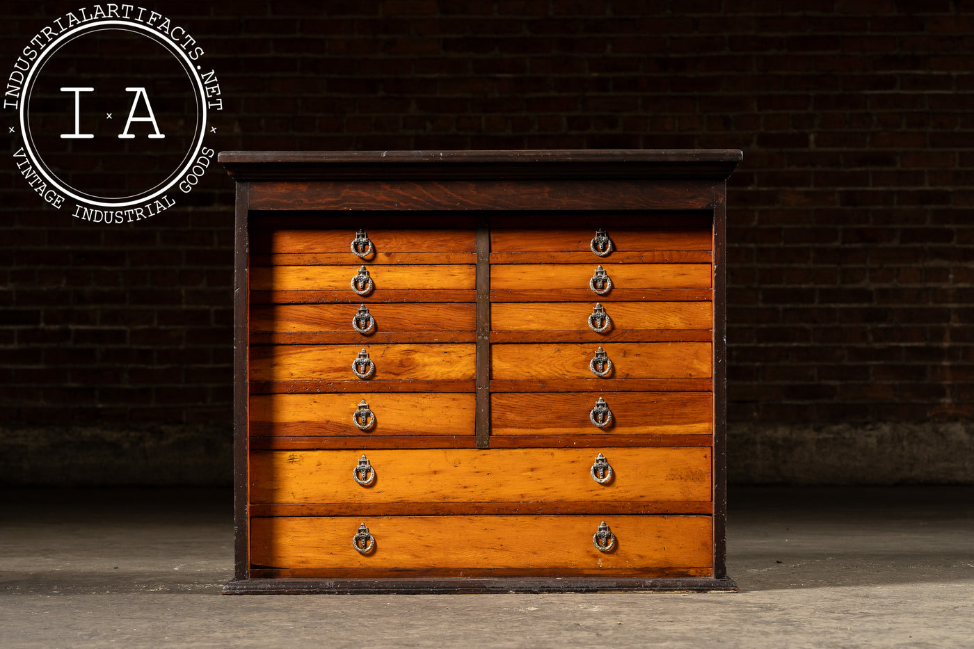 Early 20th Century 16-Drawer Oak Dental Cabinet