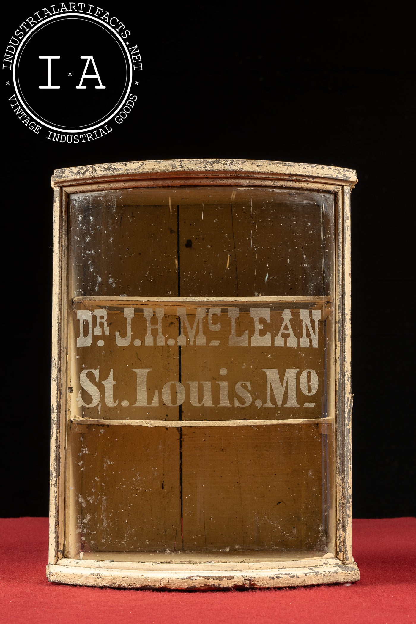 Late 19th Century J.H. McLean Patent Medicine Advertising Cabinet