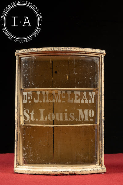 Late 19th Century J.H. McLean Patent Medicine Advertising Cabinet