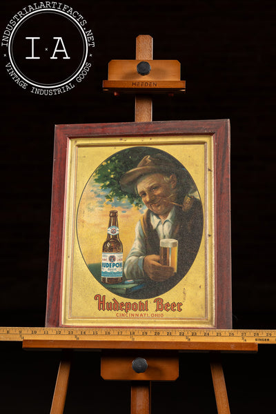 Early 20th Century Hudepohl Beer Self-Framed Tin Sign