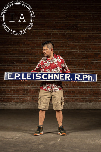 Early 20th Century E.P. Leischner Single-Sided Porcelain Pharmacy Sign