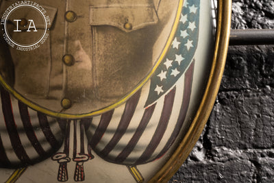 Antique World War One Convex Glass Solider Portrait