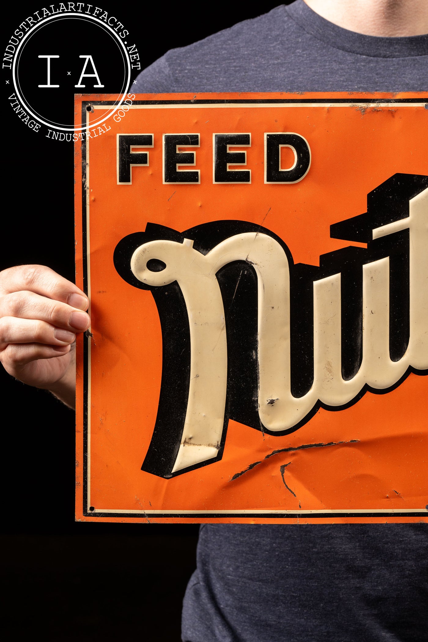 Vintage Feed Nutrena Embossed Tin Sign