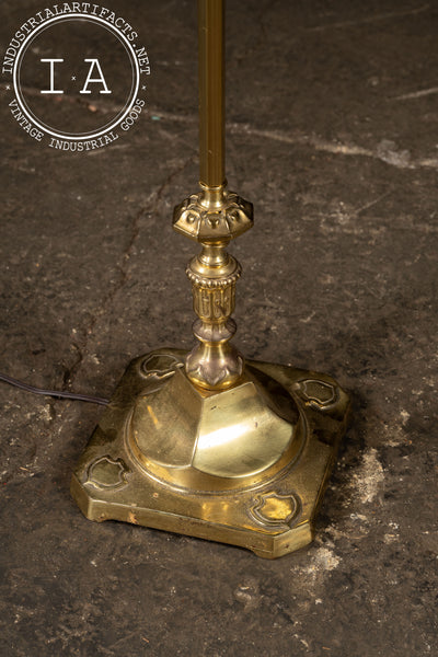 Antique Brass Bridge Arm Floor Lamp