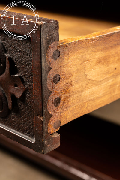 Early 20th Century Carved Mahogany Library Table