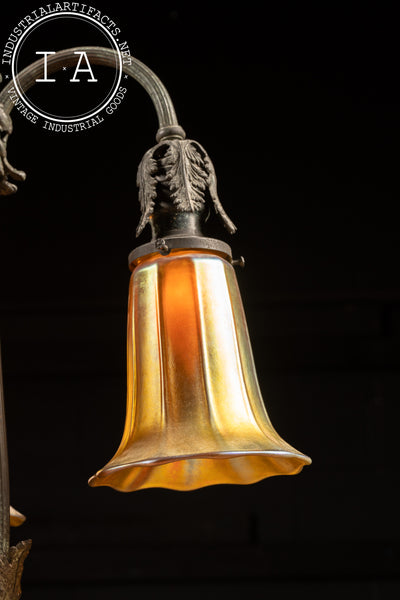 Early 20th Century Art Nouveau Floral Motif Table Lamp