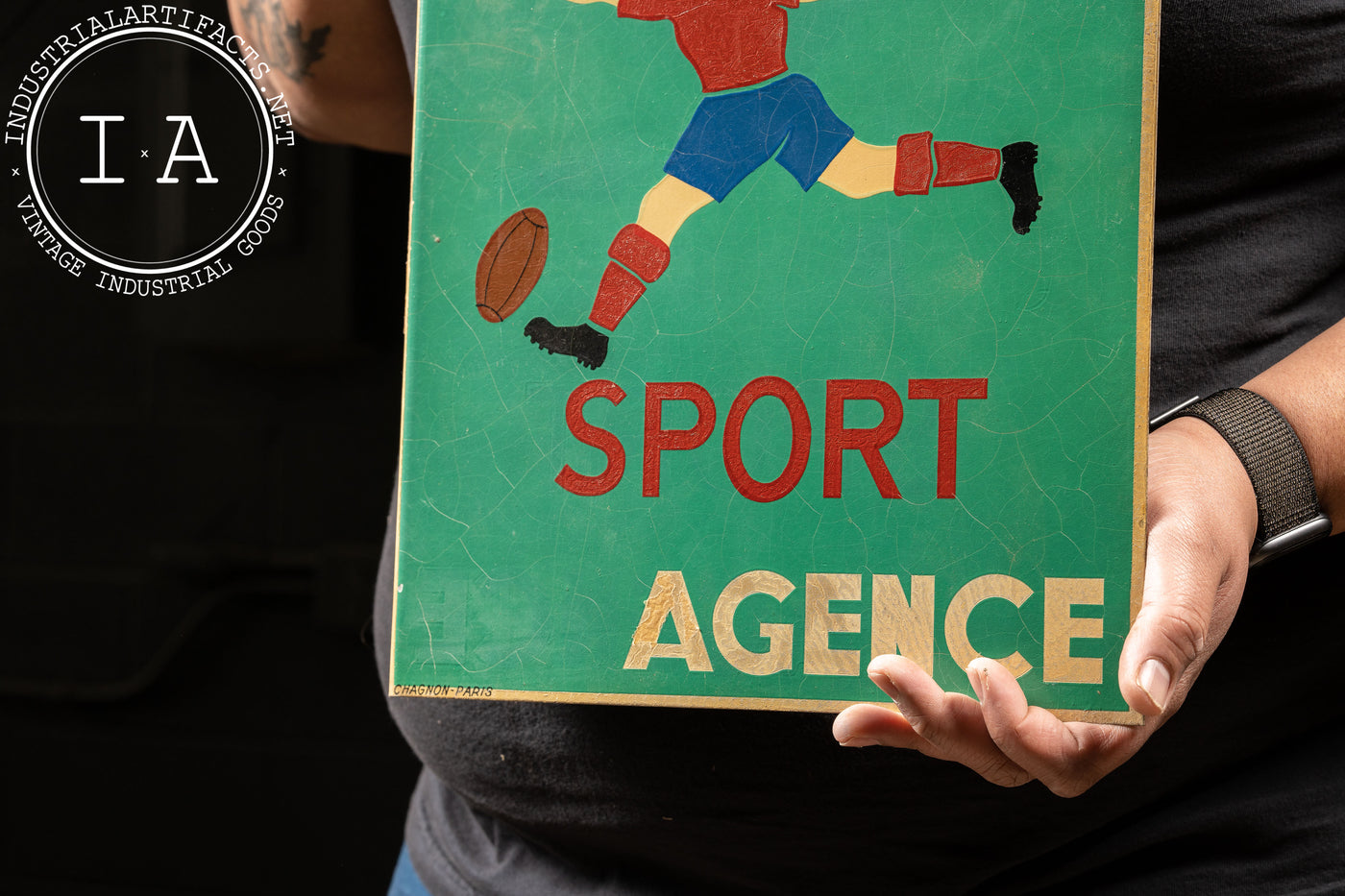 Cycles Rugby Double-Sided Flanged Enamel Sign