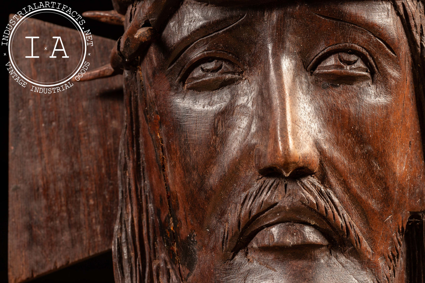 Vintage Mahogany Jesus Icon Bust