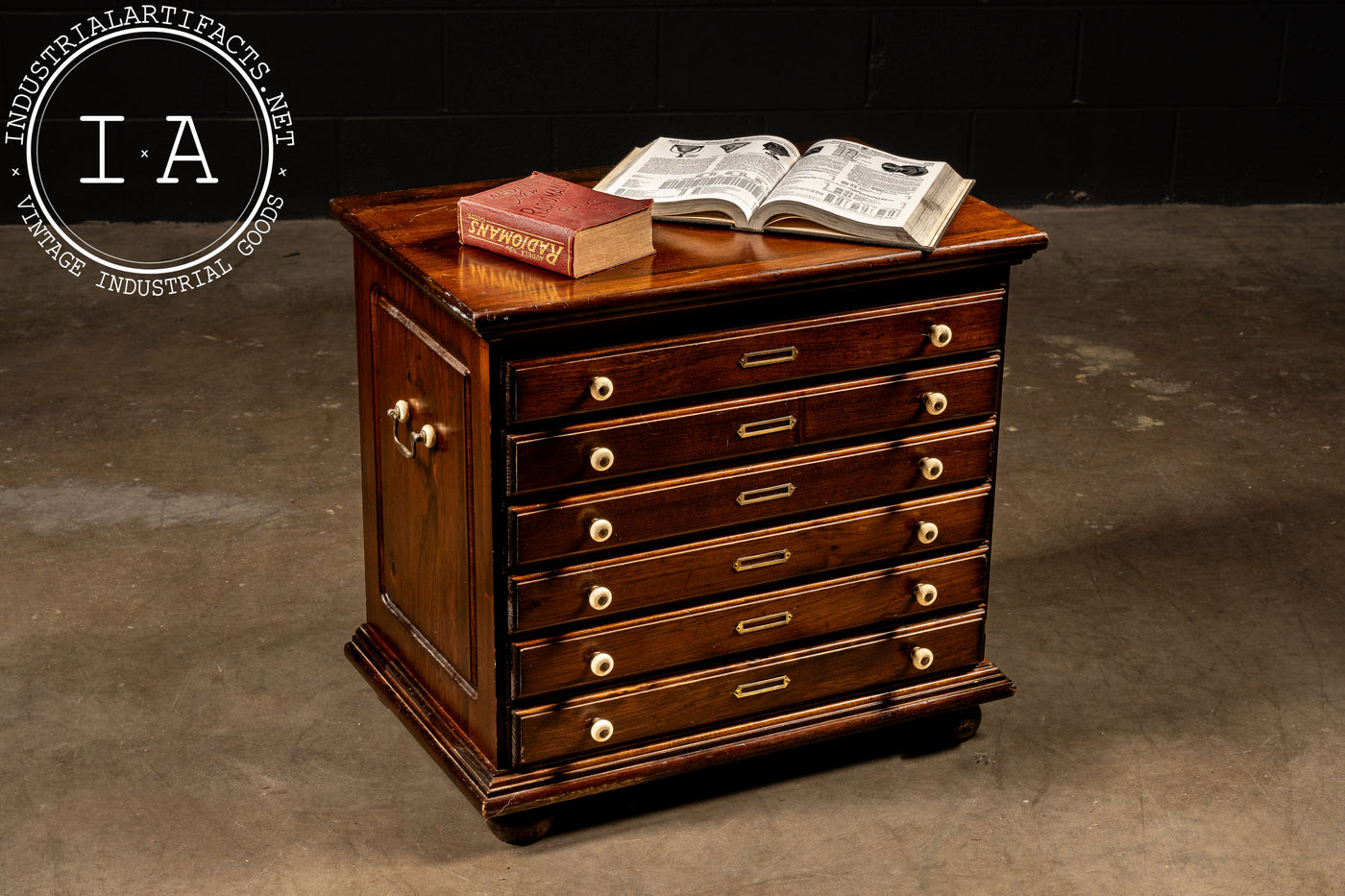 Vintage Wooden Side Table Cabinet