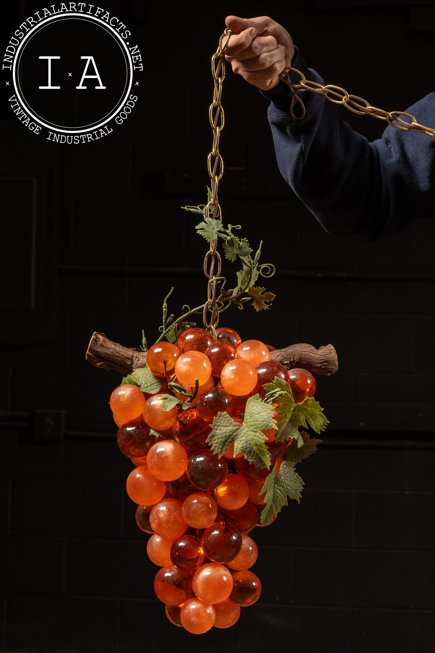 Mid-Century Lucite Muscat Grape Bunch Pendant Lamp