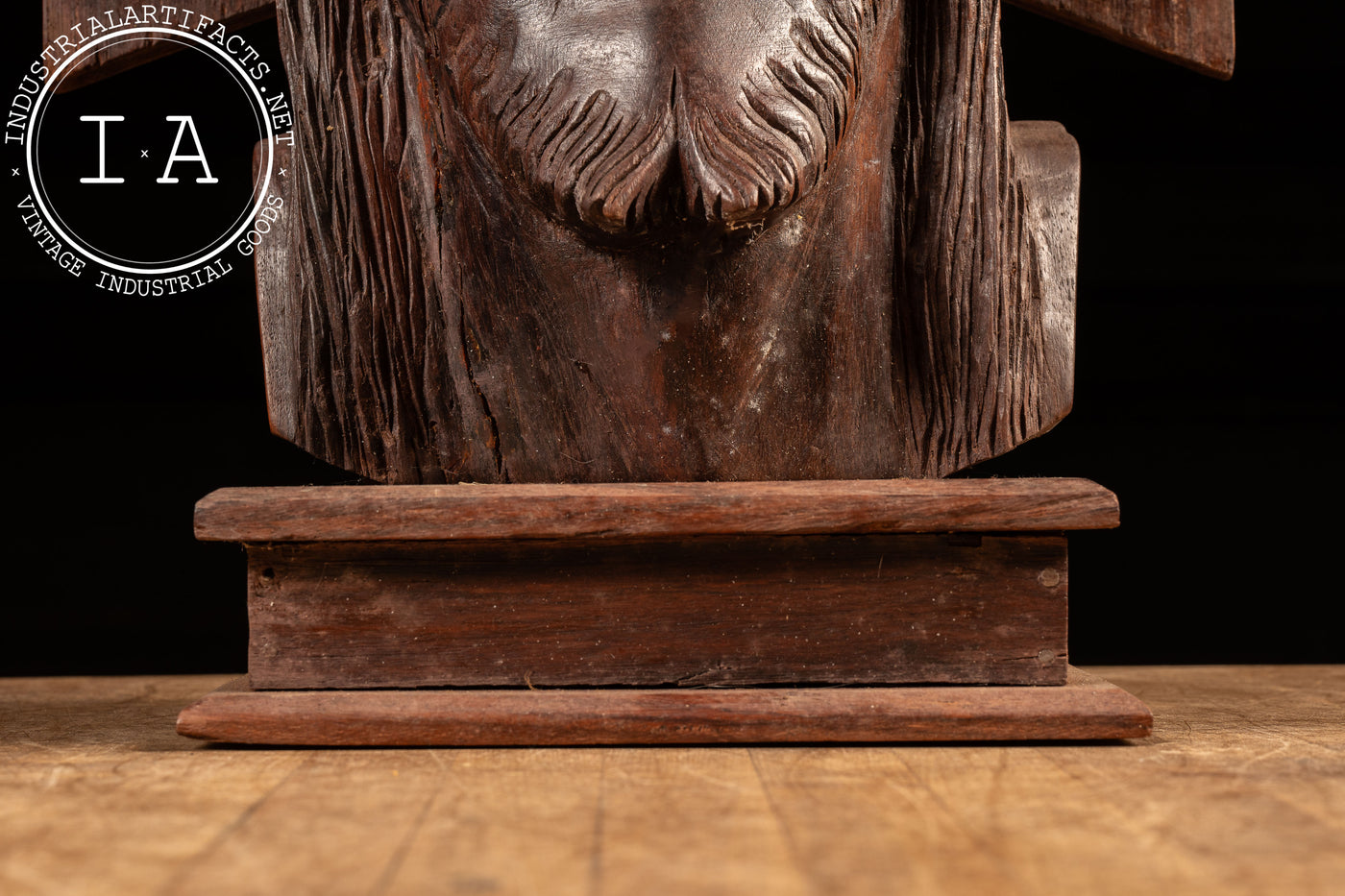 Vintage Mahogany Jesus Icon Bust