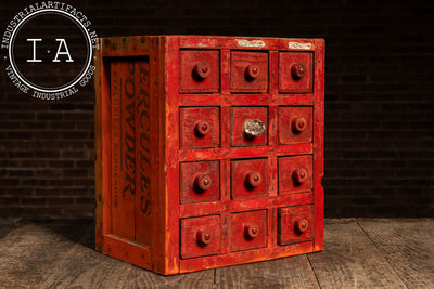 c. 1950 Shop-Made Hercules Explosives Small Parts Cabinet