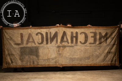 Antique Hand-Painted “Mechanical Wonder of the Age” Circus Banner