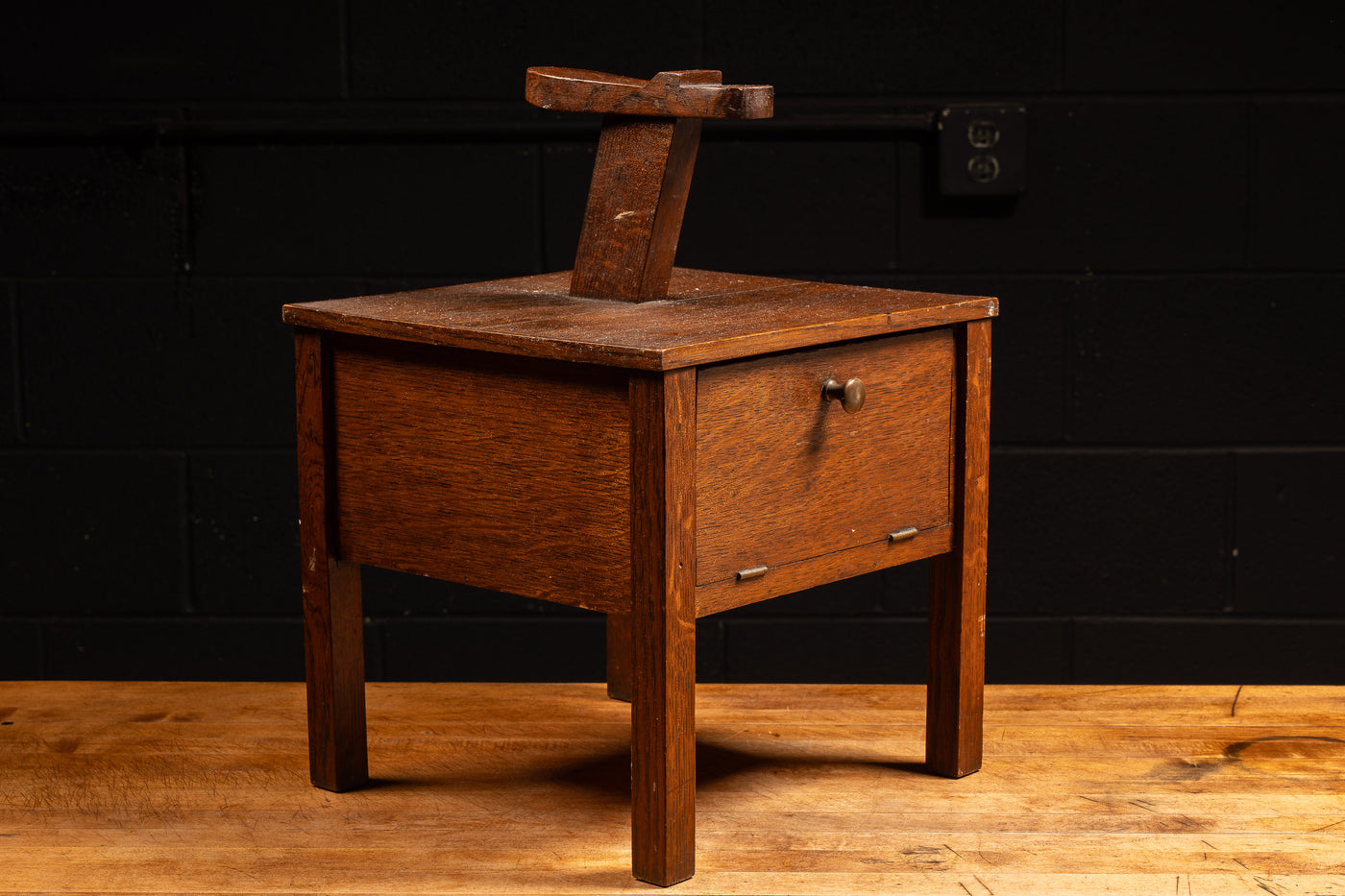 Early Wooden Shoe Shine Stand
