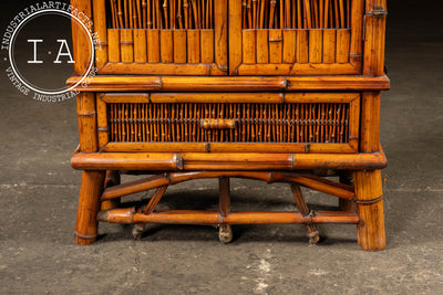 Early 20th Century Bamboo and Cane Armoire