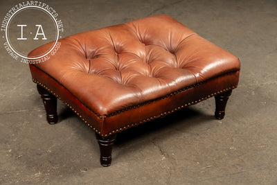 Tufted Chesterfield Sleepy Hollow Chair with Ottoman in Tan