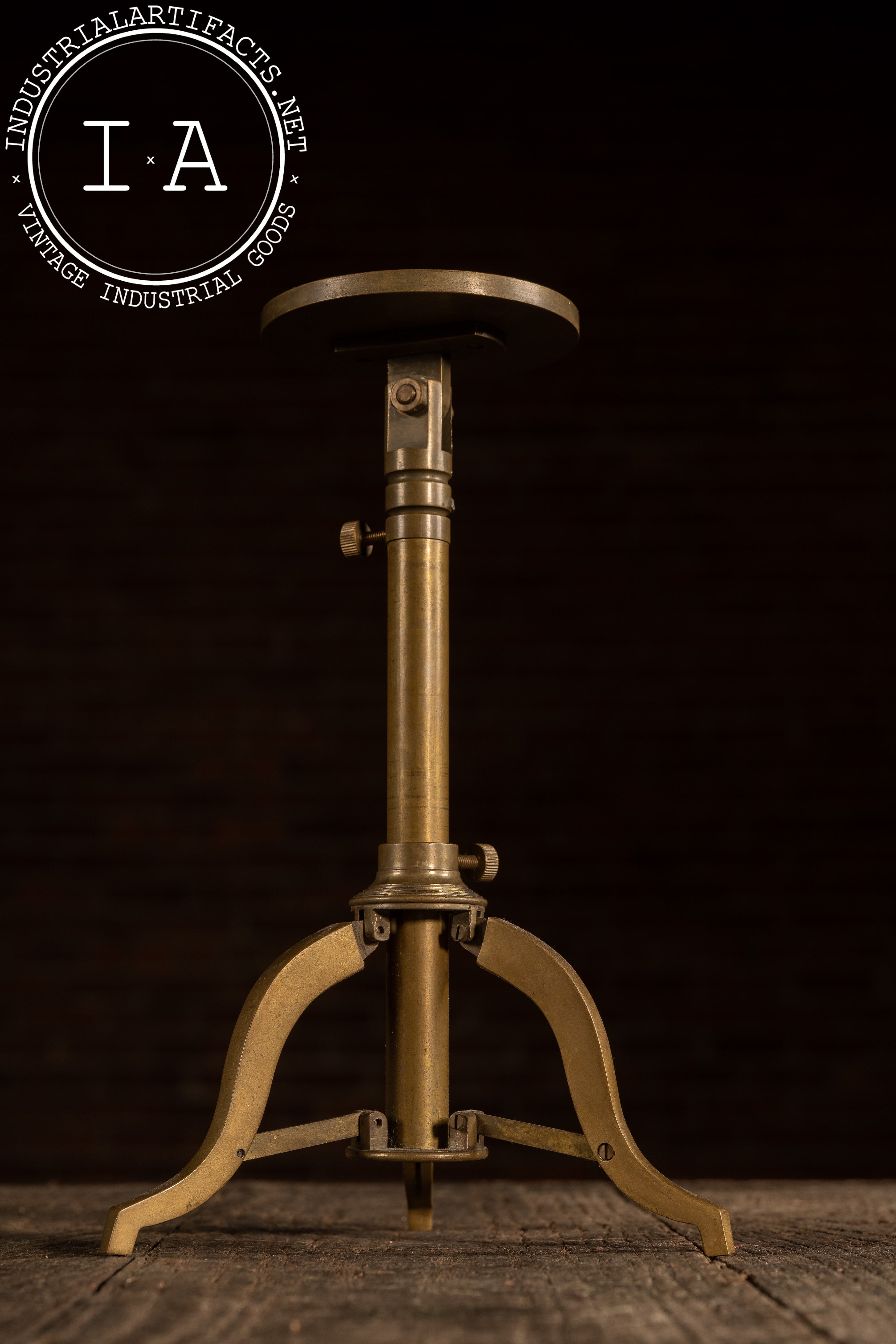Vintage Adjustable Brass Mercantile Display Stand – Industrial Artifacts